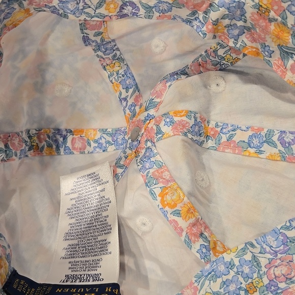 POLO RALPH LAUREN GIRL'S FLORAL ADJUSTABLE BASEBALL HAT. SIZE 2T-4T. - Picture 7 of 7